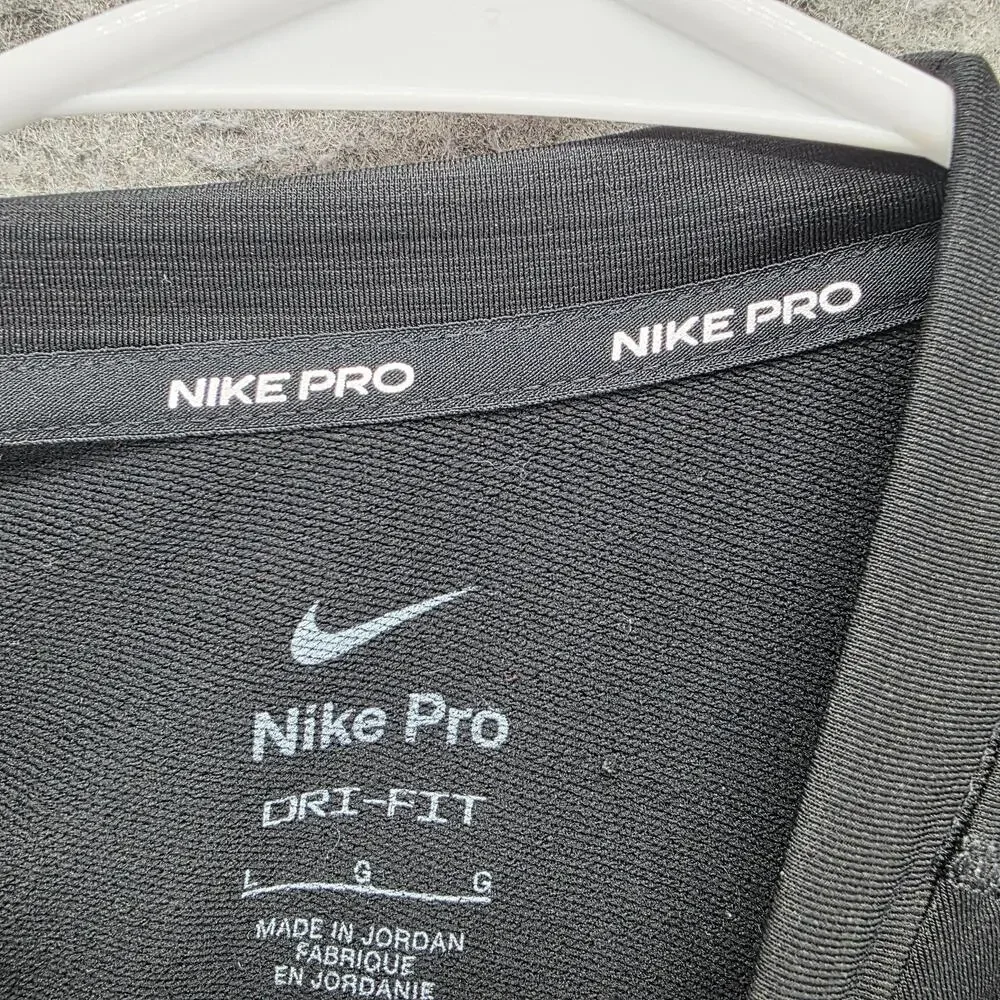 Nike Pro Shirt Boys L Black Long Sleeve Dri-FIT Crew Neck Moisture Wicking